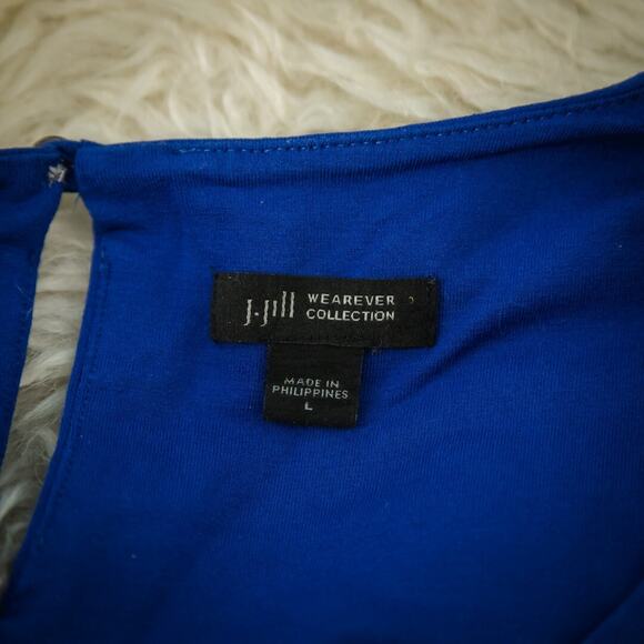 J. Jill Size Large L Blue Wearever Perfect T-Shirt Short Sleeve Knit Dress - Picture 4 of 8